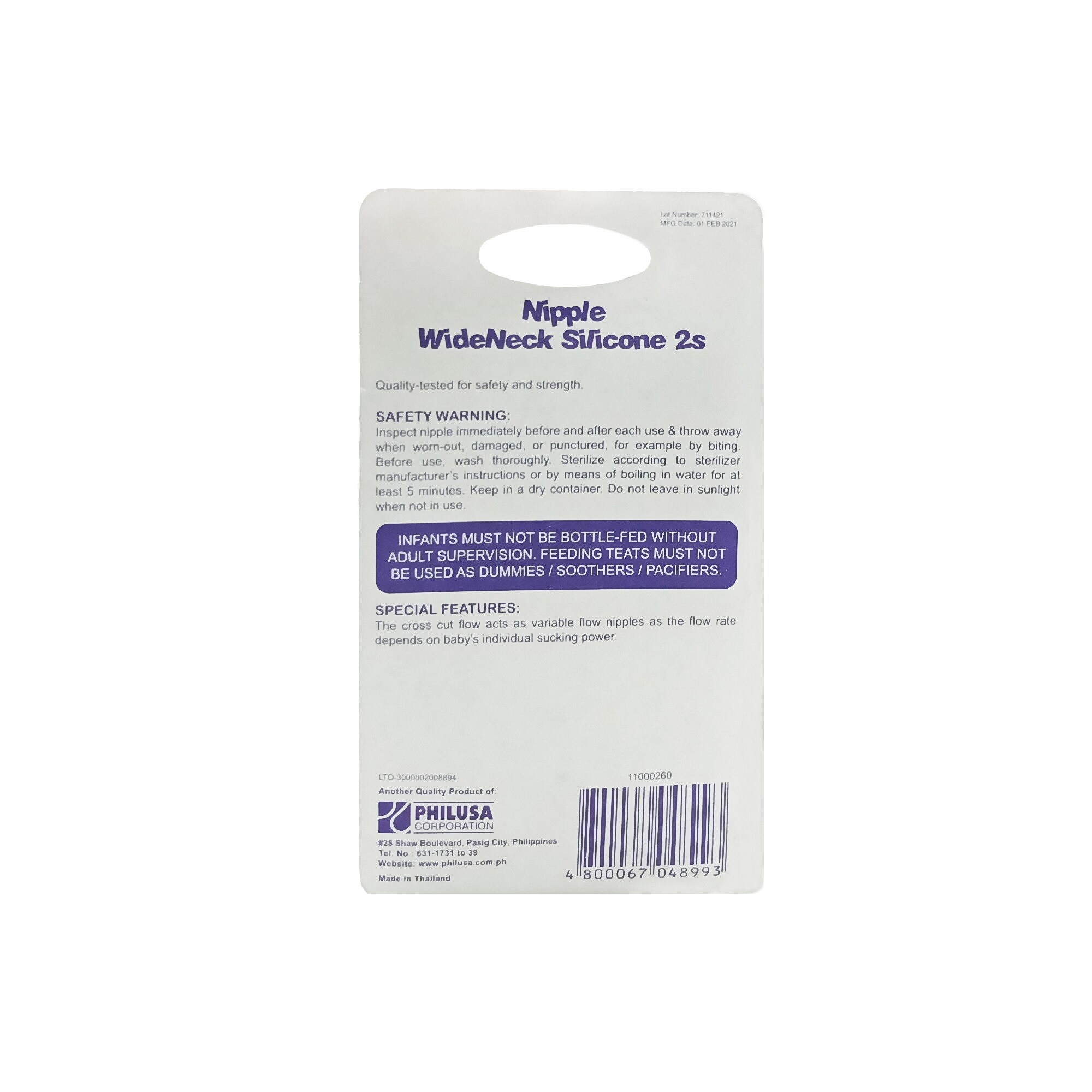 Nipple Wideneck Silicone 2s