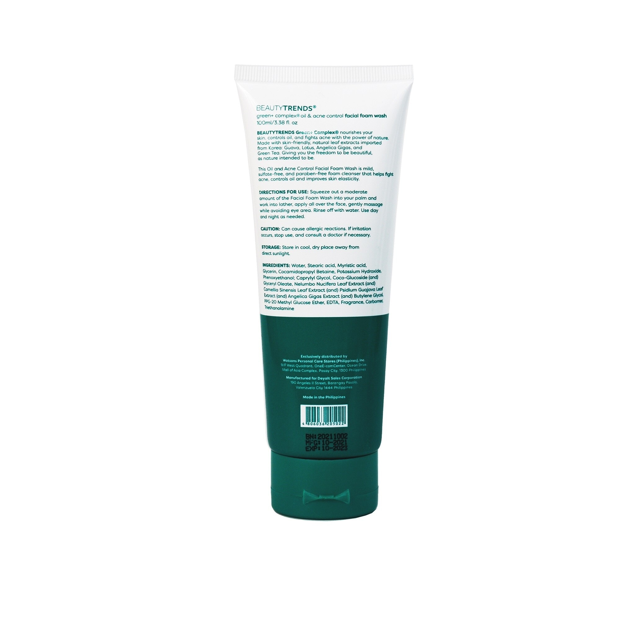 Green+ Complex Oil & Acne Control Facial Foam Wash 100ml