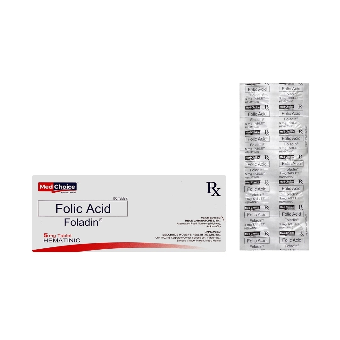 FOLADIN Folic Acid 5mg Sold Per Piece [PRESCRIPTION REQUIRED]