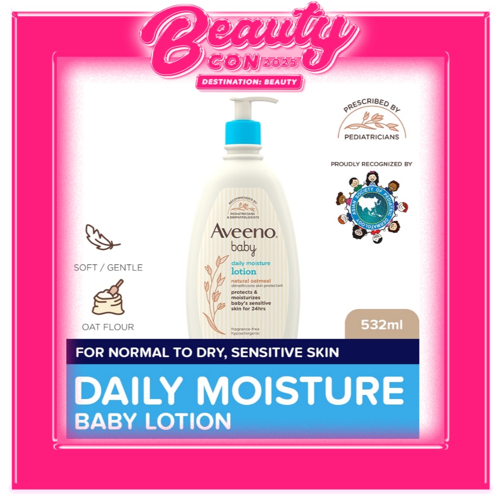 Aveeno Daily Moisture Lotion 532ml - Newborn, For Sensitive Baby Skin, Baby Body Lotion