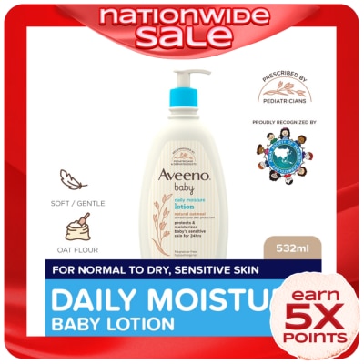 AVEENO Aveeno Daily Moisture Lotion 532ml - Newborn, For Sensitive Baby Skin, Baby Body Lotion