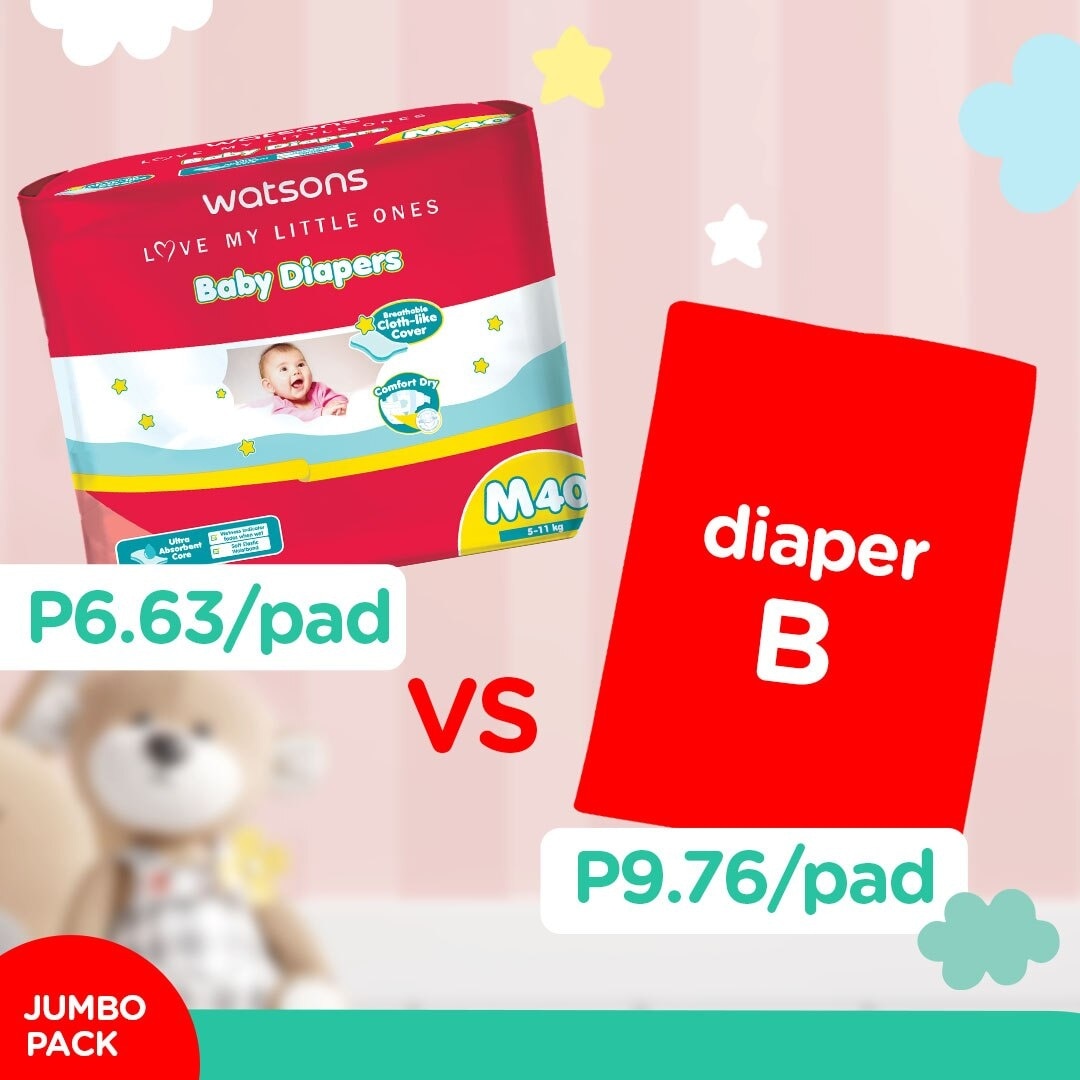 WATSONS Baby Diaper Tape Medium 40s Jumbo Pack