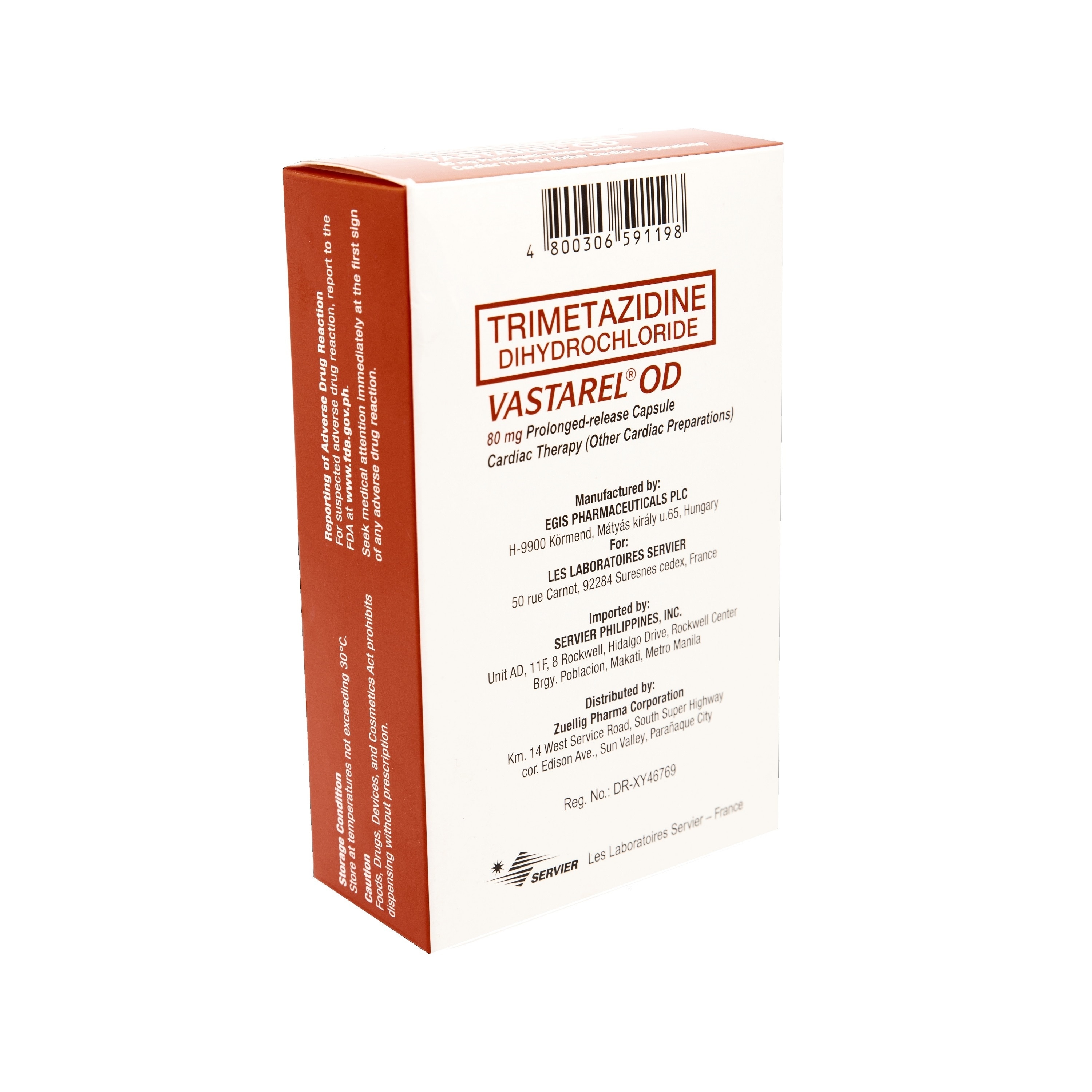 Vastrel OD Trimetazidine Dihydrochloride 80mg 1 Capsule (Sold Per Piece) [Prescription Required]