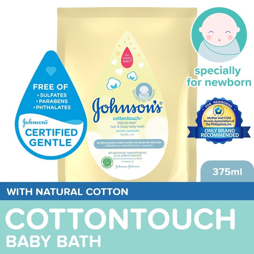 Johnson's CottonTouch Baby Wash 375ml Refill-Newborn,Baby Essentials,Baby Bath,Body Wash For Baby