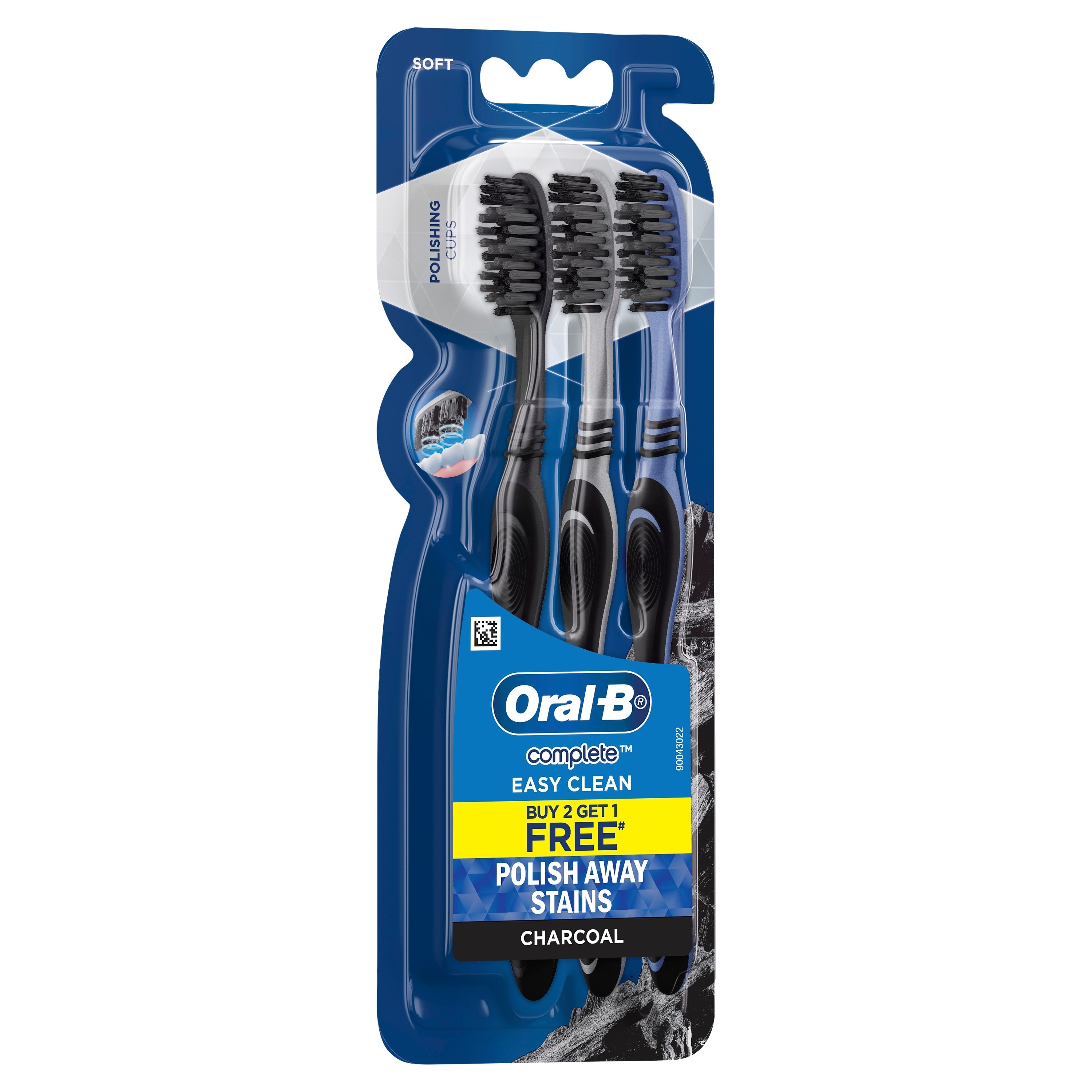 Complete Easy Clean Charcoal Toothbrush 3s