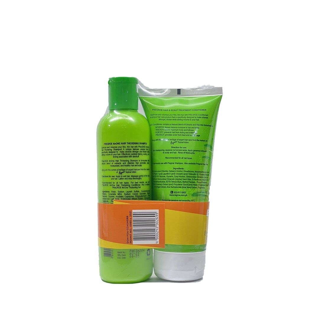 PREGROE Shampoo 250ml And Conditioner 200ml Save P99