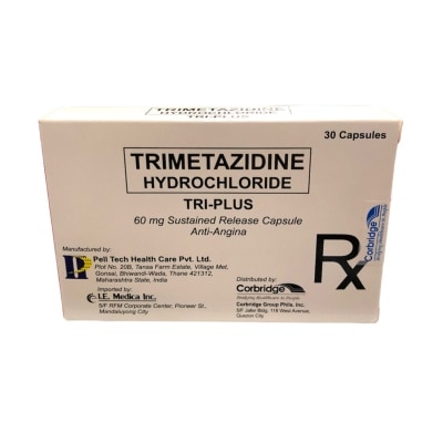 TRI PLUS Trimetazidine Hydrochloride 60mg Sustained-Release 1 Capsule (sold per piece) [PRESCRIPTION REQUIRED]