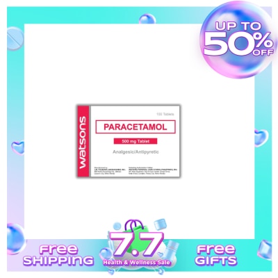 WATSONS GENERICS WATSONS GENERICS Paracetamol 500 mg 1 Tablet (Sold per Piece)