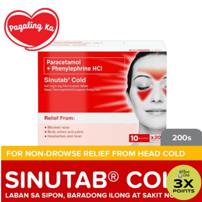 SINUTAB SINUTAB Cold 500mg/5 mg Film-Coated Tablet Sold Per Piece