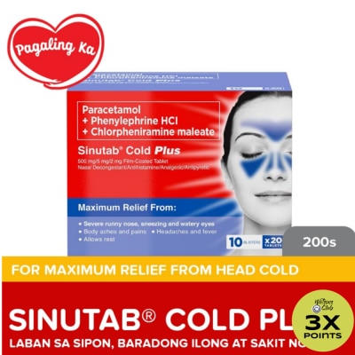 SINUTAB SINUTAB Cold Plus 500mg/5 mg/2 mg Film-Coated Tablet Sold Per Piece