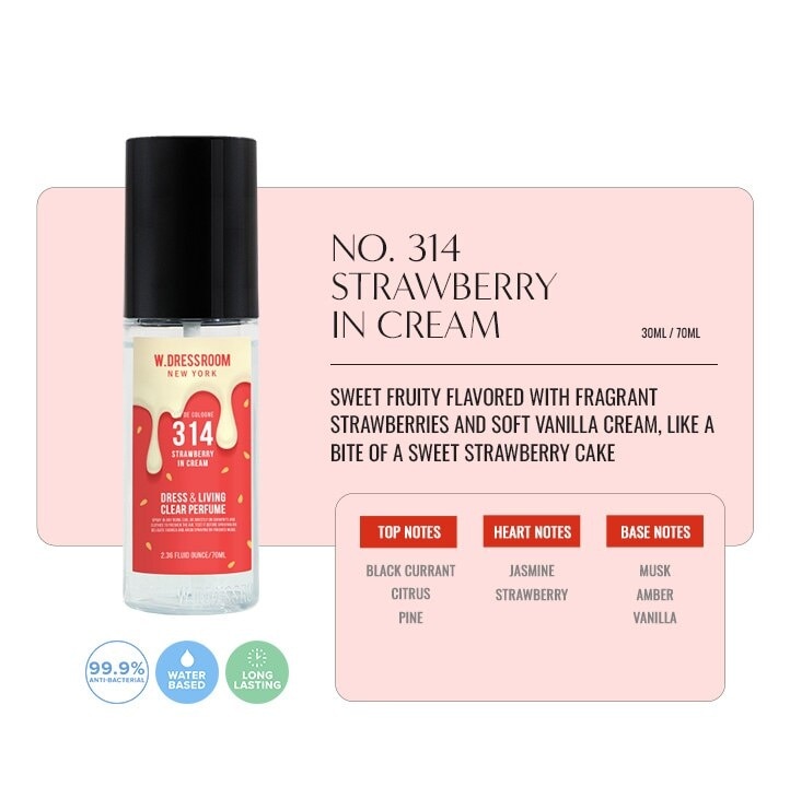 W DRESSROOM Perfume Portable No 314 Strawberry In Cream 70ml