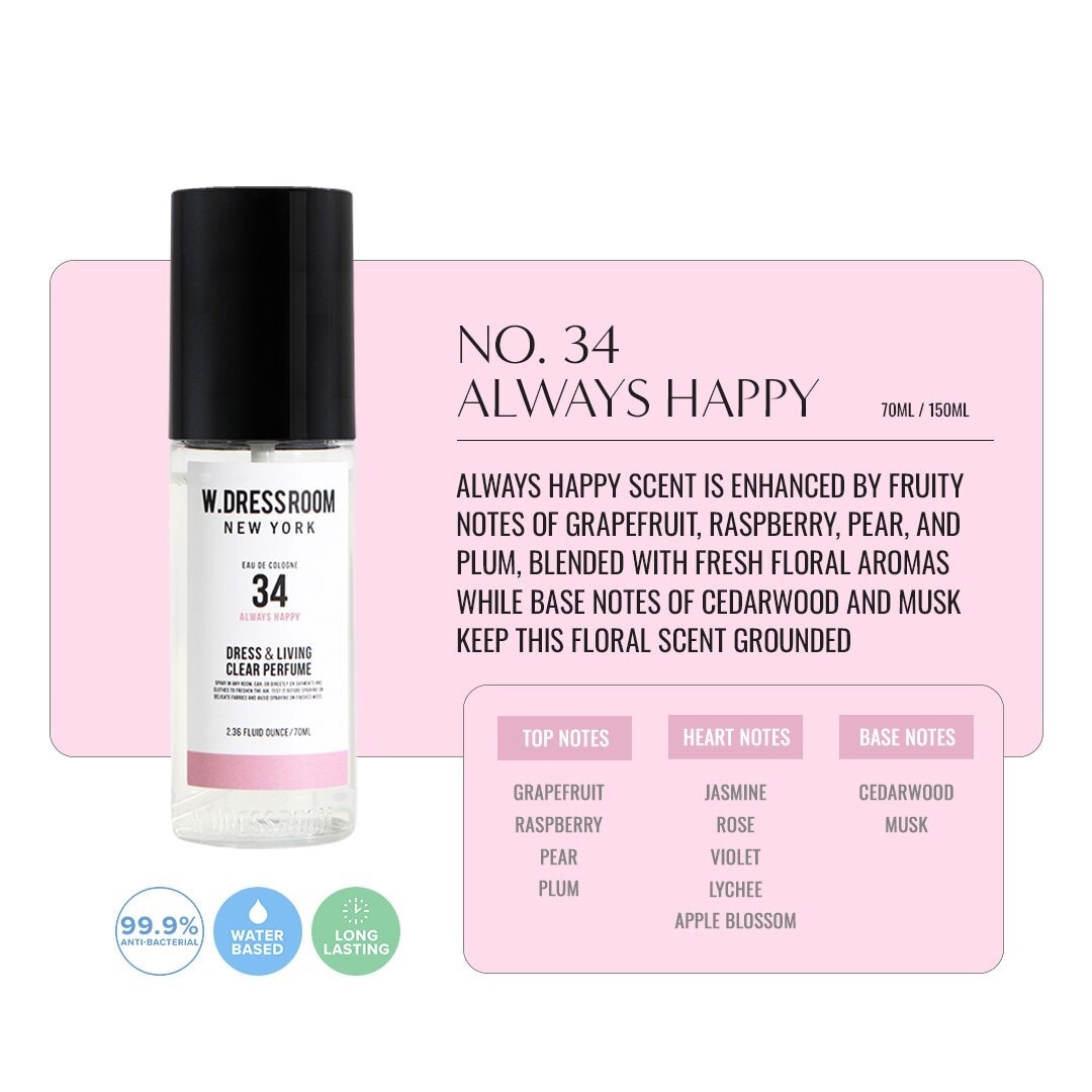 W DRESSROOM Dress & Living Perfume Basic No 34 Always Happy 150ml