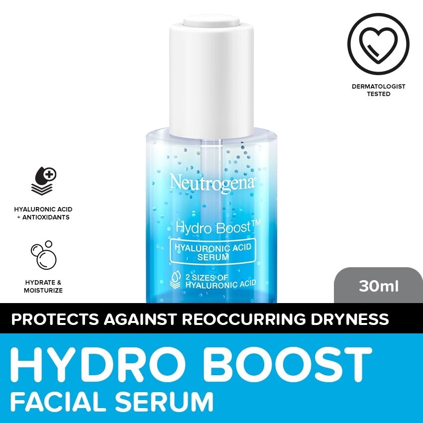 Neutrogena Hydro Boost Hyaluronic Acid Serum 30ml - Face Serum w/ HA + Vit B5, for All Skin Types