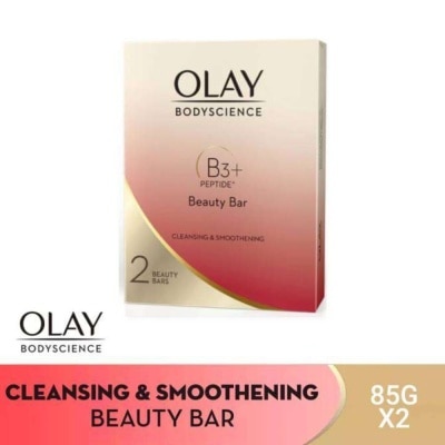 OLAY Bodyscience Cleansing & Smoothening Beauty Bar Soap 85g Duo