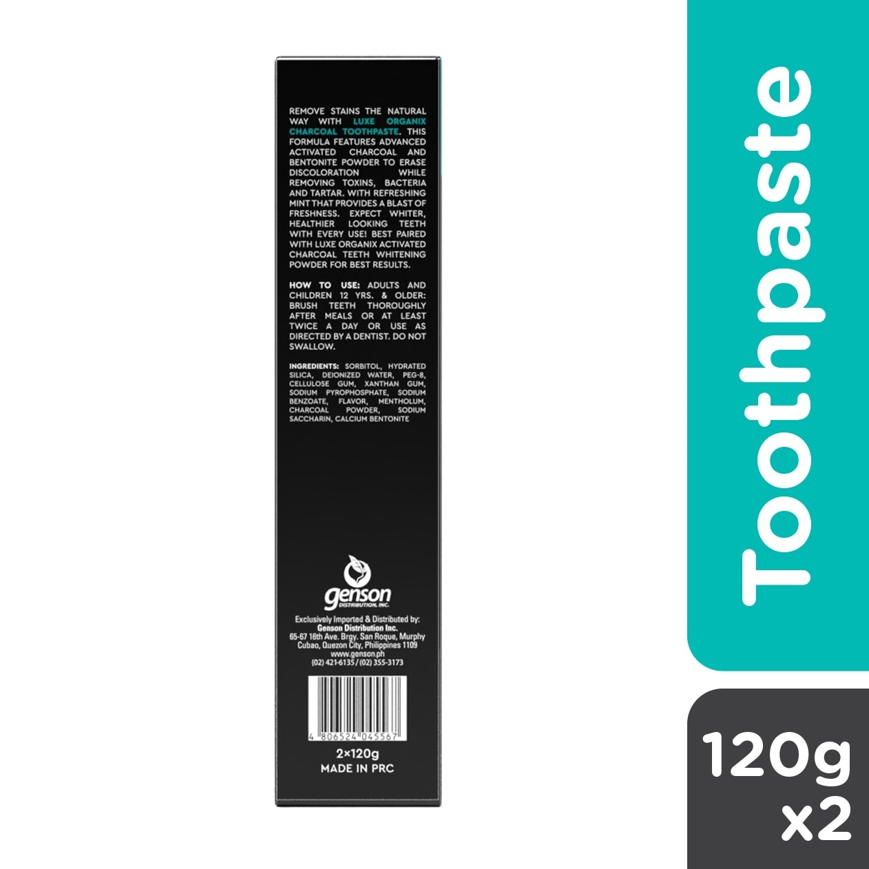 Activated Charcoal Toothpaste Value Pack 120g x 2