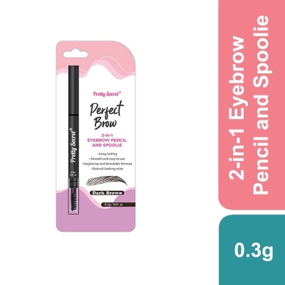 PRETTY SECRET 2-in-1 Eyebrow Pencil and Spoolie 0.3G - Dark Brown