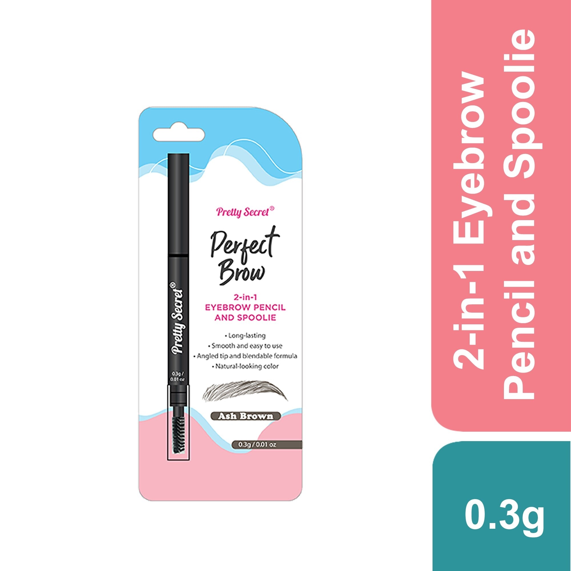 2-in-1 Eyebrow Perncil and Spoolie 0.3G - Ash Brown