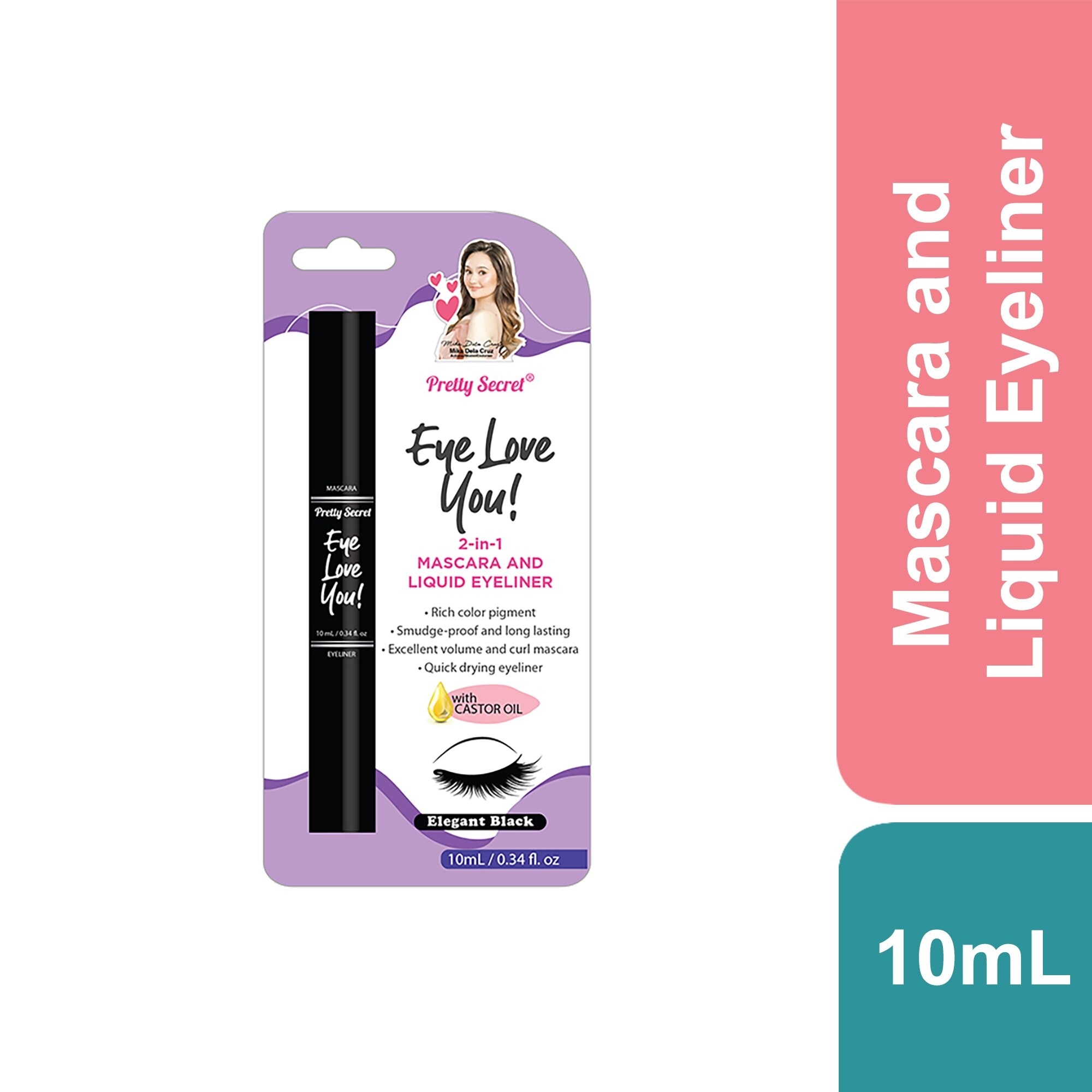 2-in-1 Mascara and Liquid Eyeliner 10ML - Elegant Black