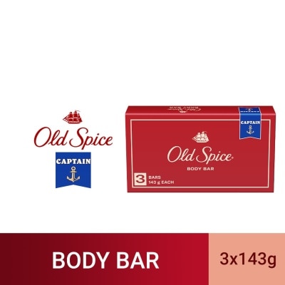 OLD SPICE Captain Body Bar Soap 143g (3 bars)