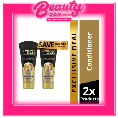 CREAMSILK Creamsilk Triple Keratin Rescue Ultimate Repair and Shine 170ML, Get 2nd at 50% OFF Promo Pack