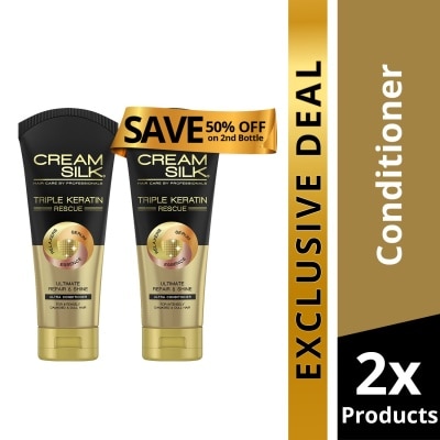 CREAMSILK Creamsilk Triple Keratin Rescue Ultimate Repair and Shine 170ML, Get 2nd at 50% OFF Promo Pack