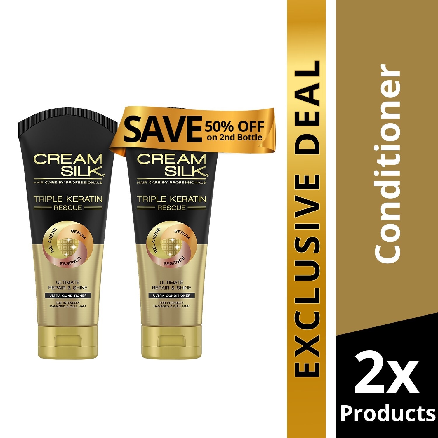 Creamsilk Triple Keratin Rescue Ultimate Repair and Shine 170ML, Get 2nd at 50% OFF Promo Pack