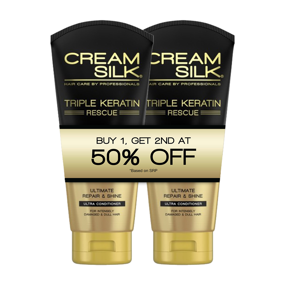 Creamsilk Triple Keratin Rescue Ultimate Repair and Shine 340ML, Get 2nd at 50% OFF Promo Pack