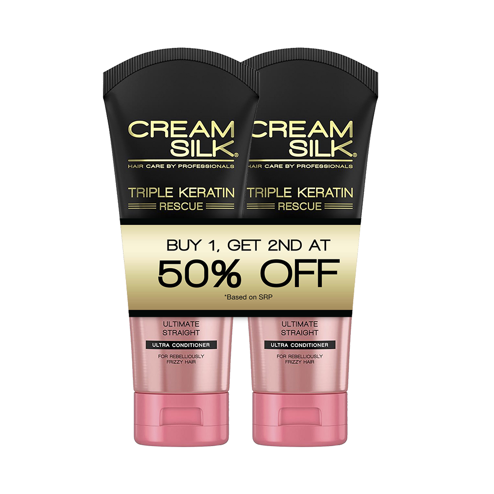 Creamsilk Triple Keratin Rescue Ultimate Straight 170ML, Get 2nd at 50% OFF Promo Pack