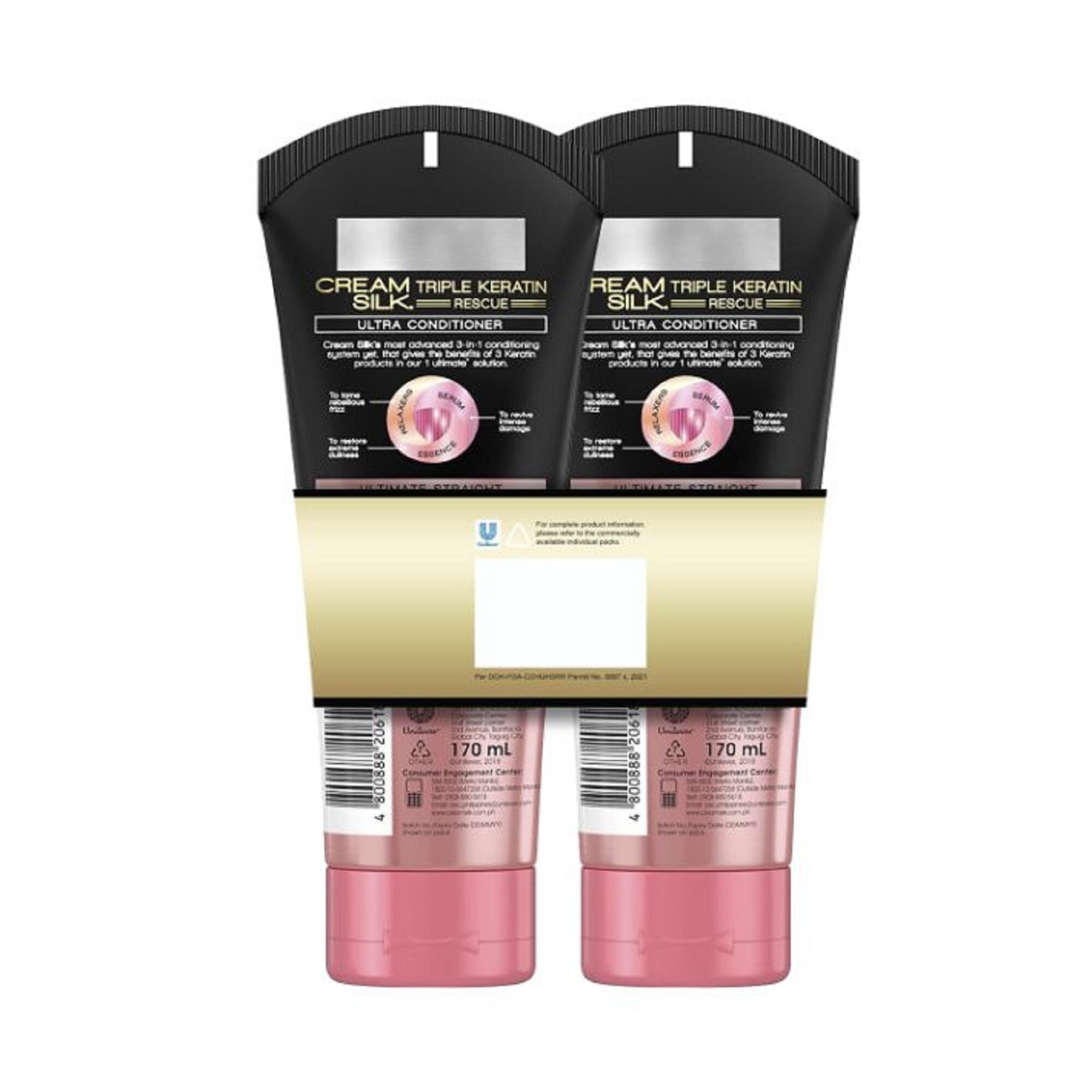Creamsilk Triple Keratin Rescue Ultimate Straight 170ML, Get 2nd at 50% OFF Promo Pack