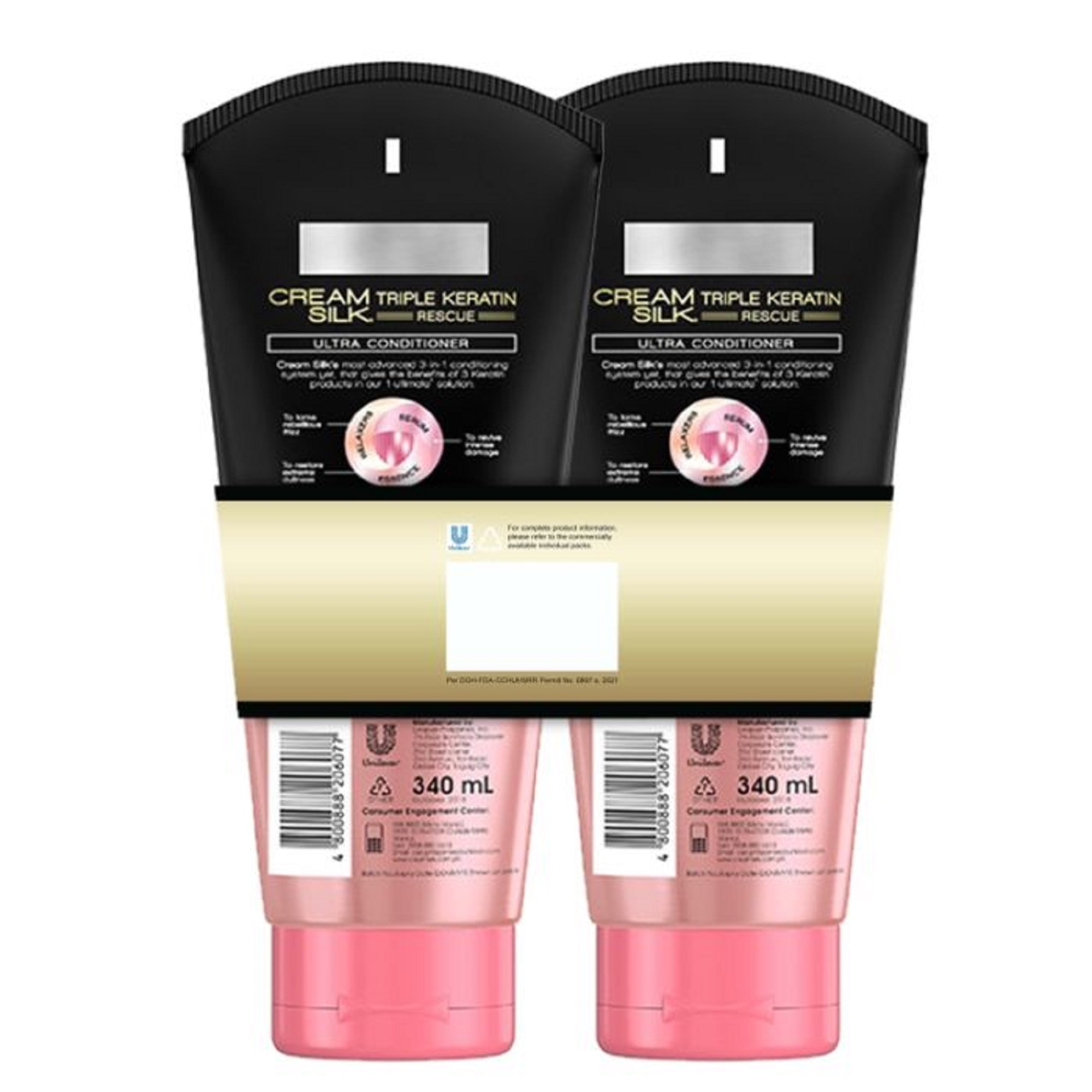 Creamsilk Triple Keratin Rescue Ultimate Straight 340ML, Get 2nd at 50% OFF Promo Pack