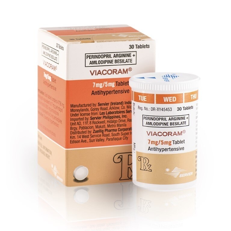 VIACORAM 7/5  Perindopril 7 mg + Amlodipine 5 mg Sold Per Piece [PRESCRIPTION REQUIRED]