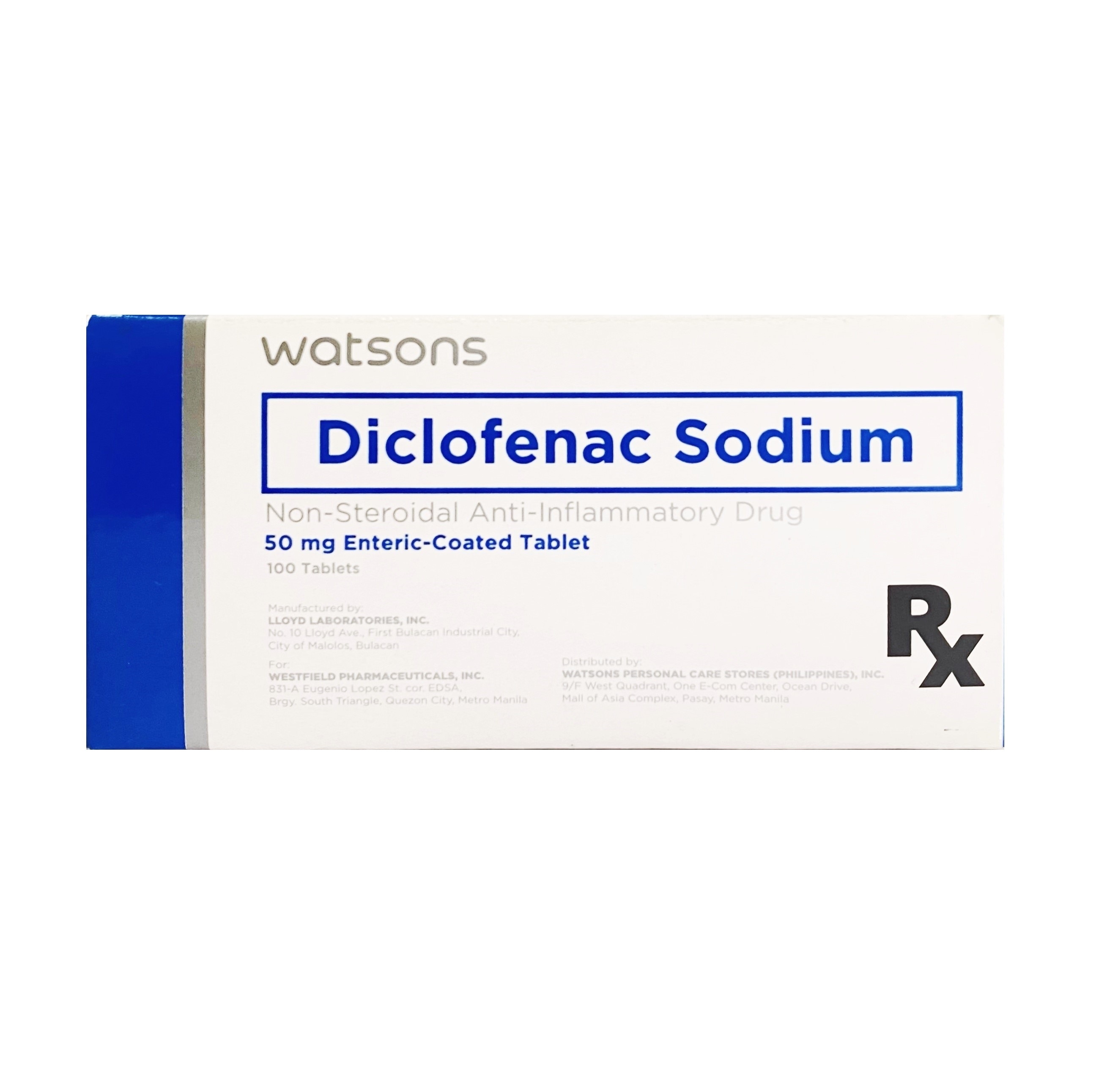 WATSONS Diclofenac Sodium 1 Enteric-Coated Tablet 50 mg Sold Per Piece [PRESCRIPTION REQUIRED]