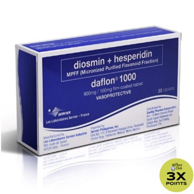 DAFLON DAFLON 1000 Diosmin 900 mg  + Hesperidin 100 mg Sold Per Piece [PRESCRIPTION REQUIRED]