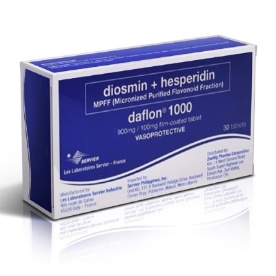 DAFLON DAFLON 1000 Diosmin 900 mg  + Hesperidin 100 mg Sold Per Piece [PRESCRIPTION REQUIRED]