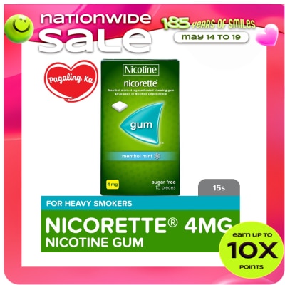 NICORETTE - Nicorette Menthol Mint Nicotine Gum 4mg 15s - Quit Smoking