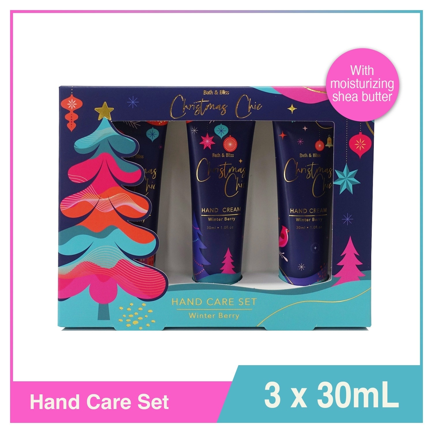 BATH AND BLISS Christmas Chic Winter Berry Hand Cream 30mlx3
