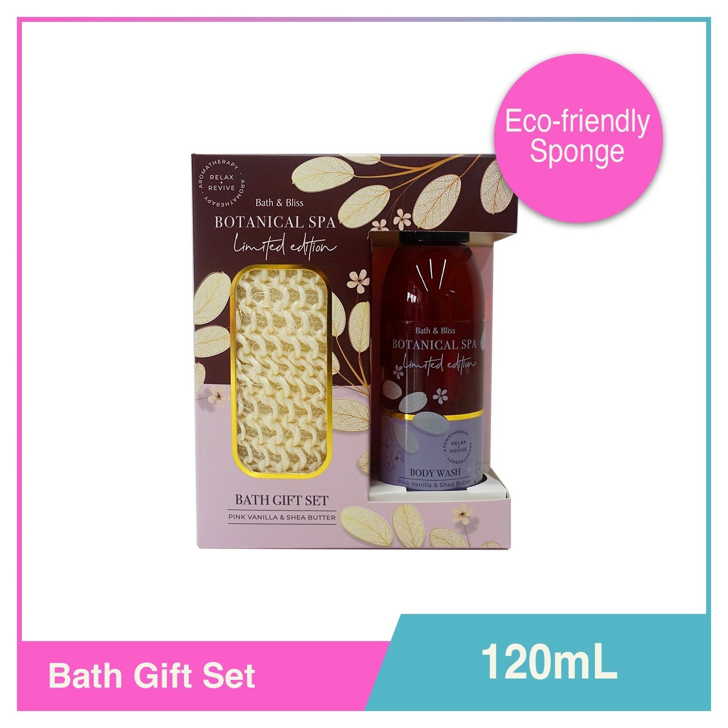 BATH AND BLISS Botanical Spa Body Wash 120ml Plus Sisal Sponge