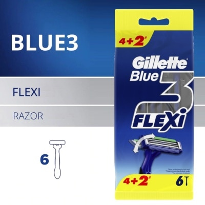 GILLETTE Blue 3 Flexi Disposable Razor 4+2s Pack