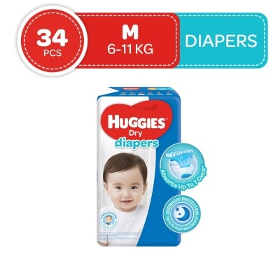 HUGGIES Dry Diapers Medium 34s