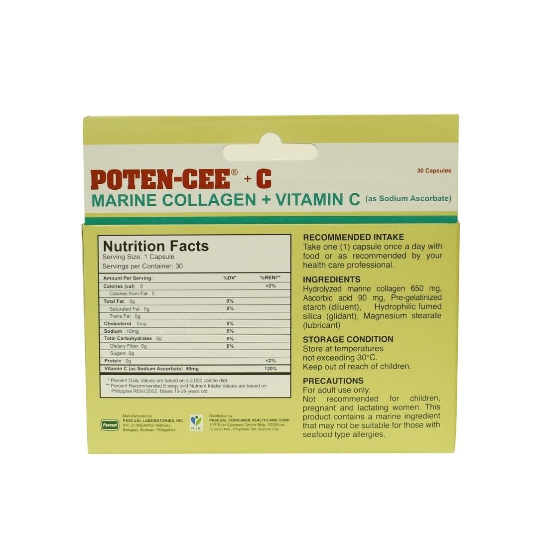 POTENCEE + C Marine Collagen + Vitamin C 30s