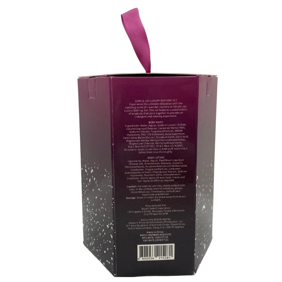 SIMPLE JOY Lavender Jasmine Body Wash 100ml Plus Lavender Jasmine Body Lotion 100ml.