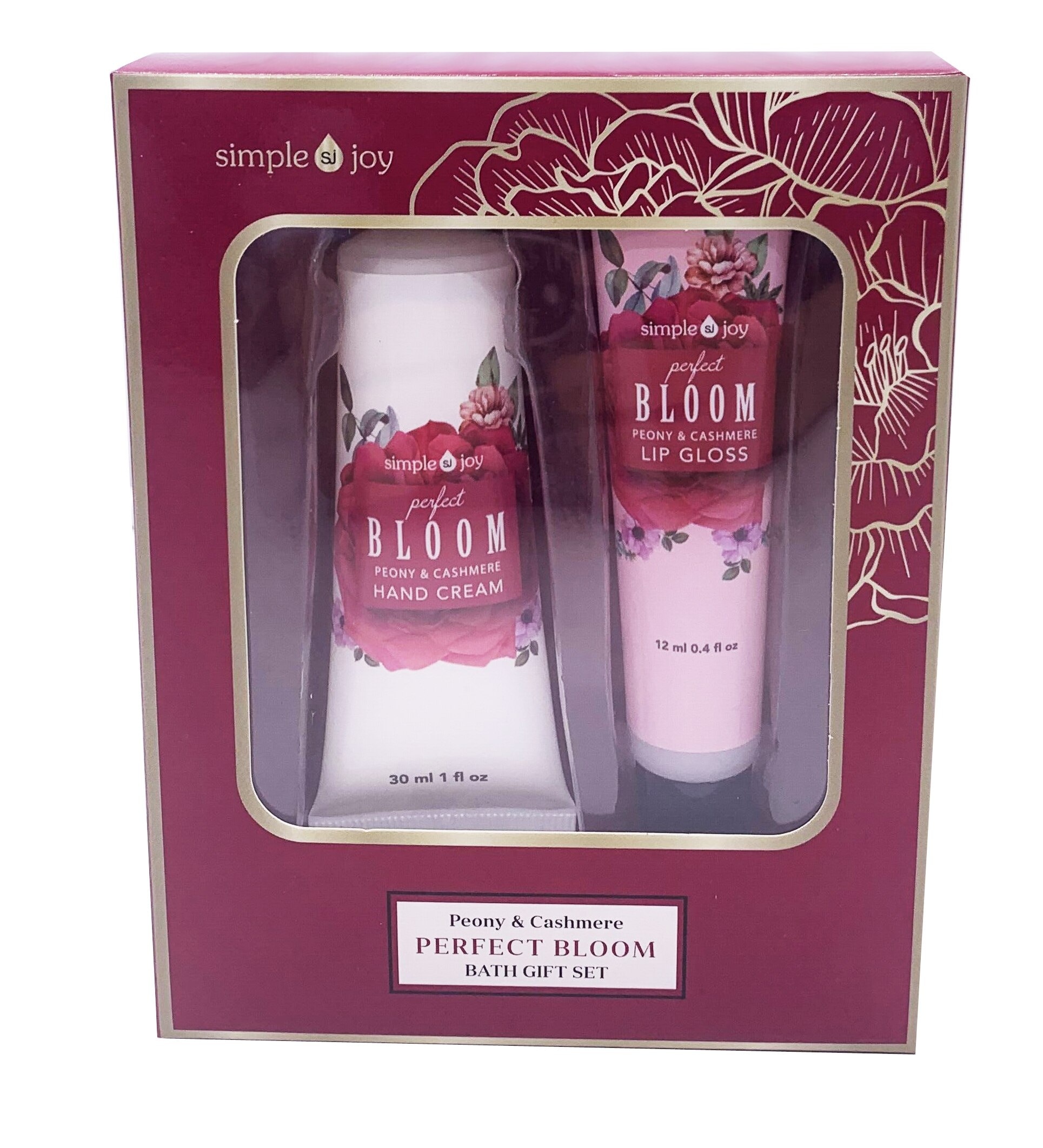 SIMPLE JOY Perfect Bloom Hand Cream 30ml Plus Perfect Bloom Lip Gloss 12ml