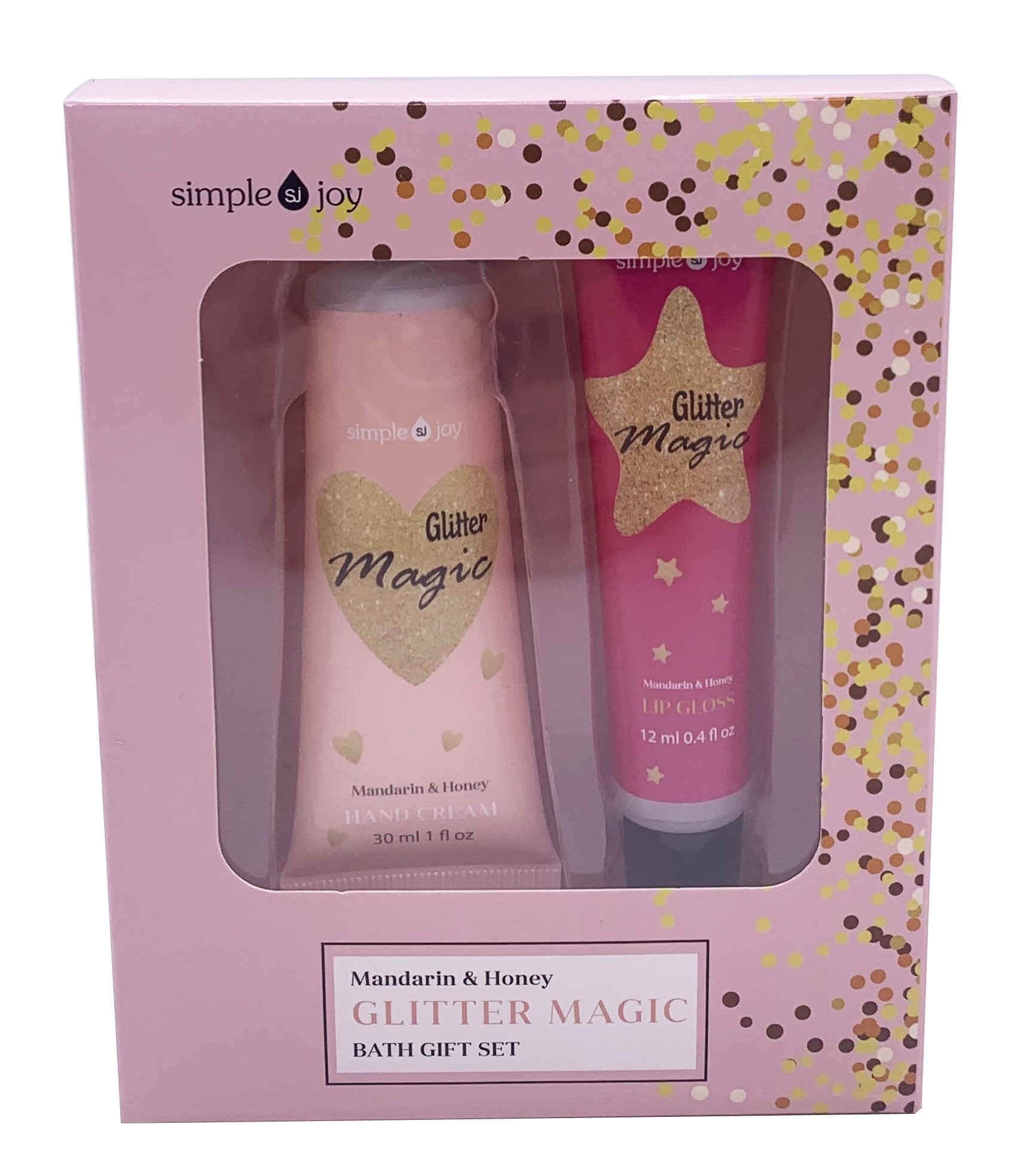 SIMPLE JOY Glitter Magic Hand Cream 30ml Plus Glitter Magic Lip Gloss 12ml