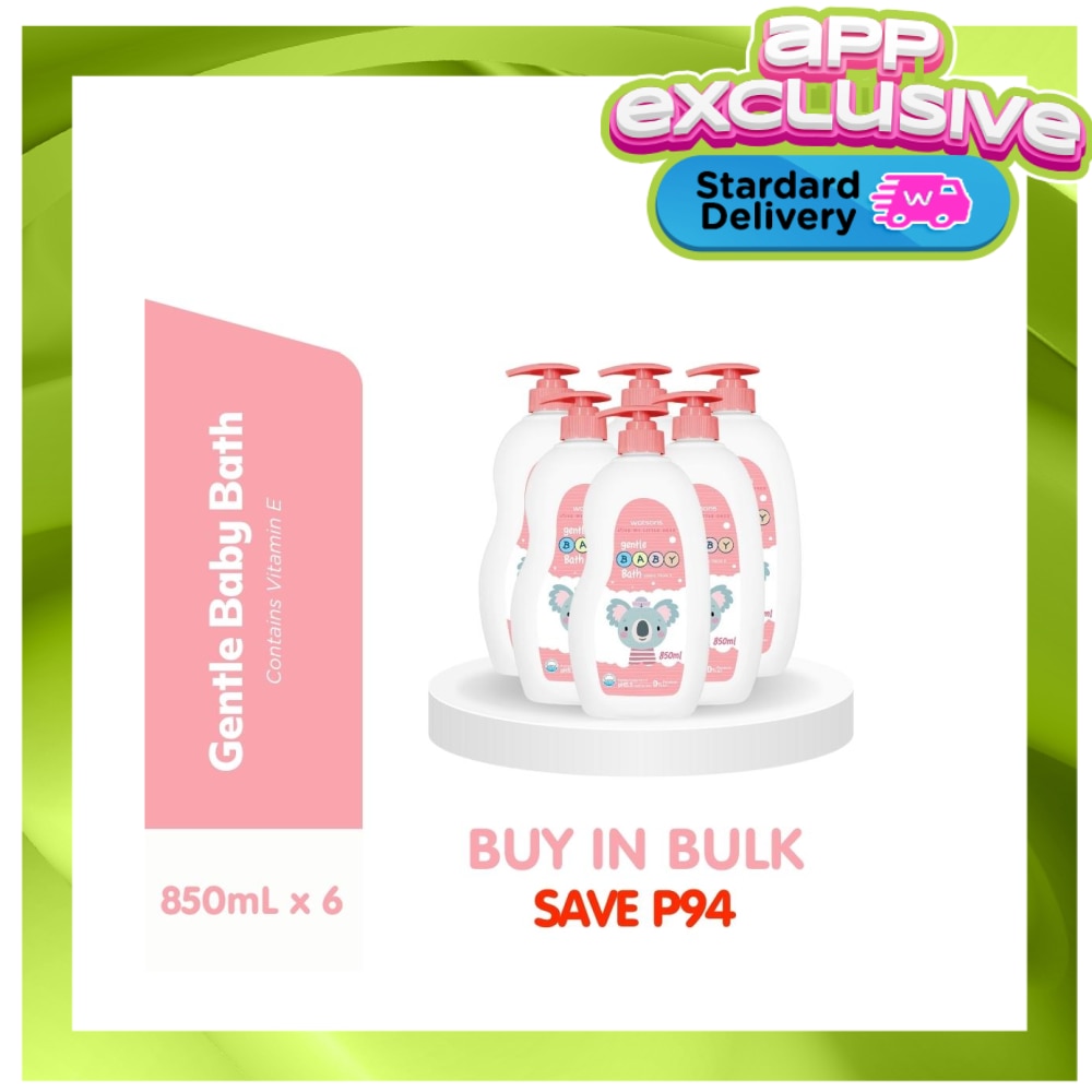 WATSONS Gentle Baby Bath 6s 850ml