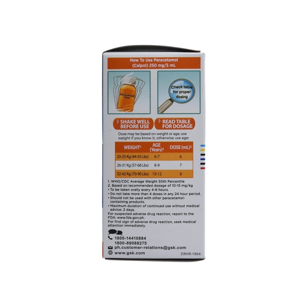 Paracetamol 6 to 12 years old Orange 100ml