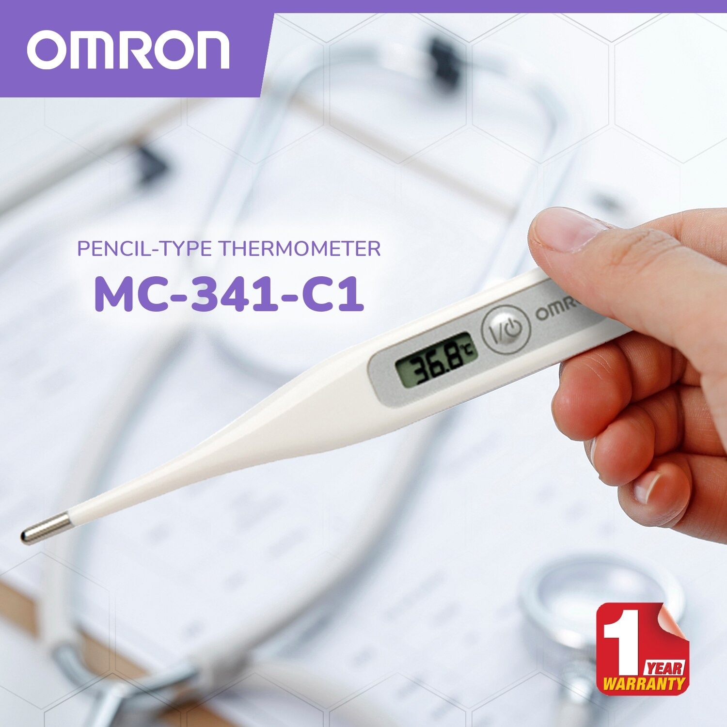 OMRON MC-341 Digital Pencil-type Thermometer for Baby and Body Temperature