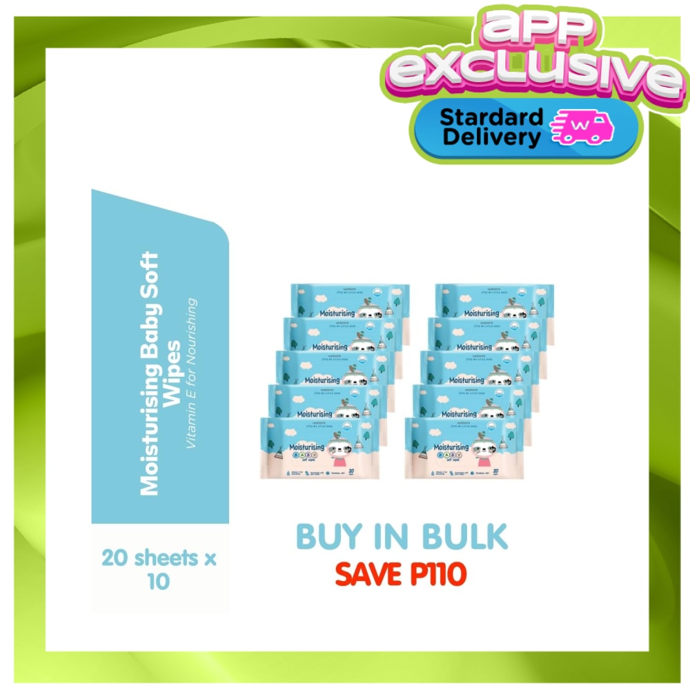 WATSONS Moisturizing Baby Soft Wipes 20 Sheets 10s