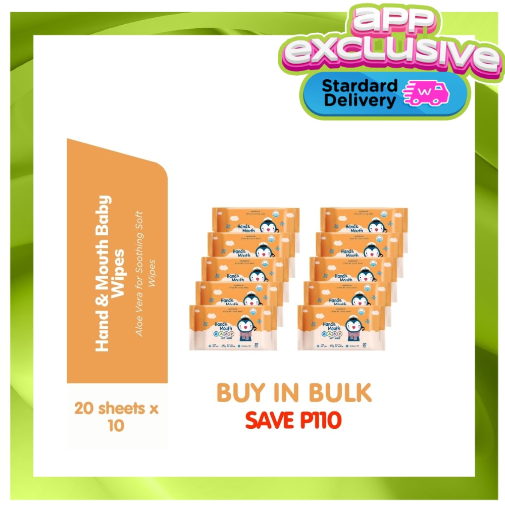 WATSONS Hand And Mouth Baby Soft Wipes 20 Sheets 10s