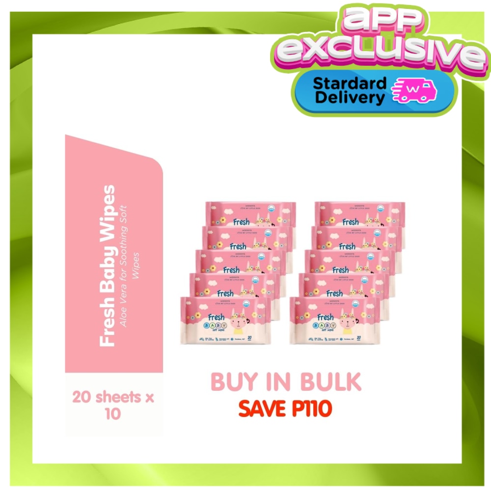 WATSONS Fresh Baby Soft Wipes 20 Sheets 10s