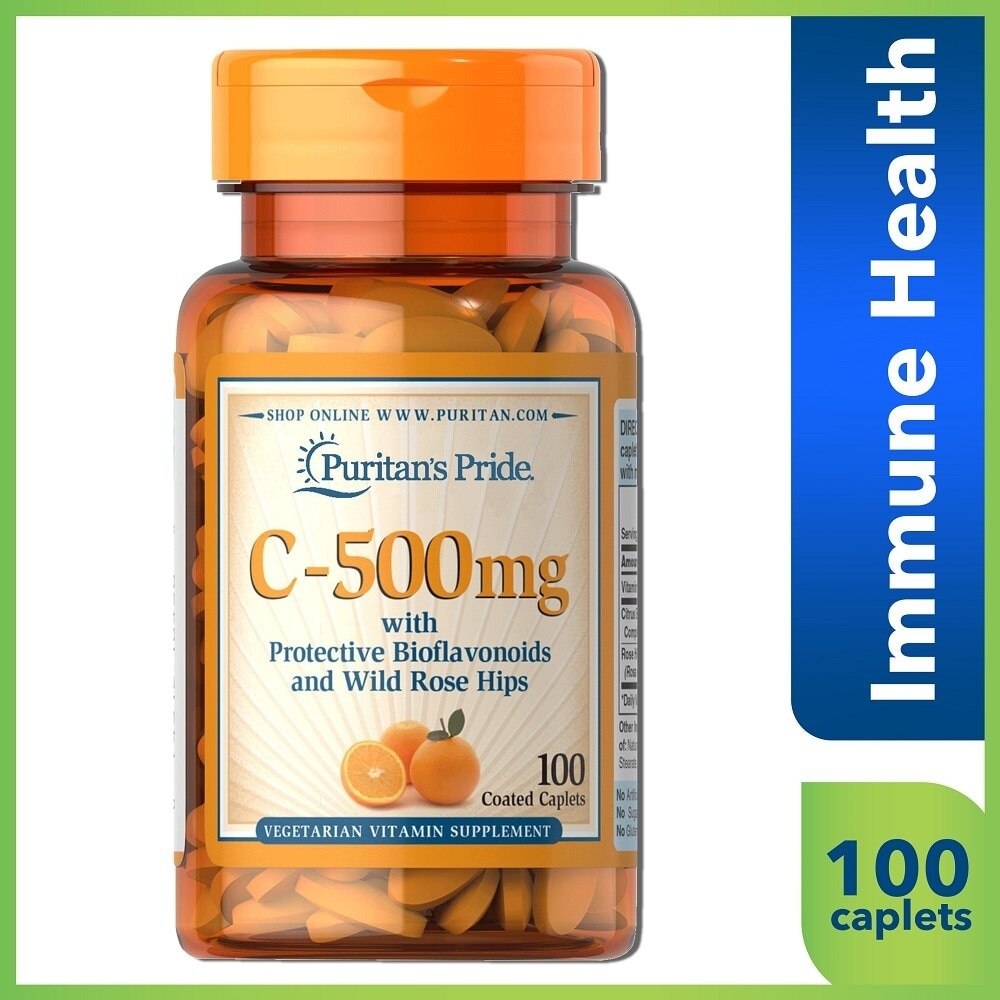 Vitamin C 500 mg Bioflavanoids Rose Hips 100 caplets